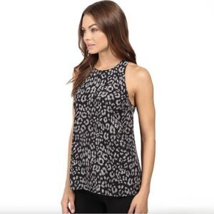 Joie 100% Silk Leopard Print Racerback Tank Top Small